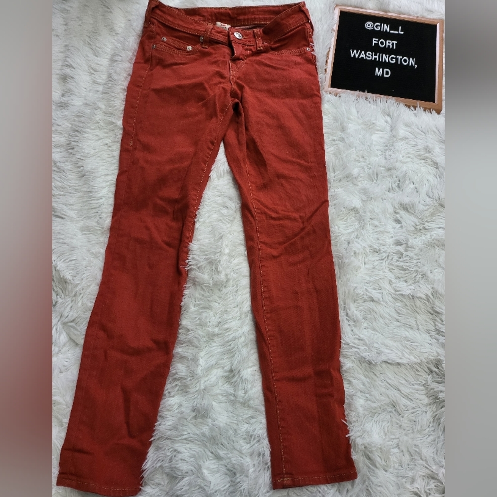 True Religion Tara Super Skinny Stretch Zip Ankle Denim Jeans Size 26